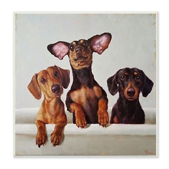 Stupell Home Decor Dachshunds in the Tub Pet Dog Bathroom Painting Wall Art