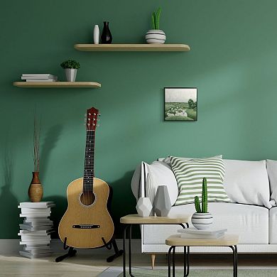 Stupell Home Decor Flock Of Sheep in Green Rolling Hills Illustration Wall Art