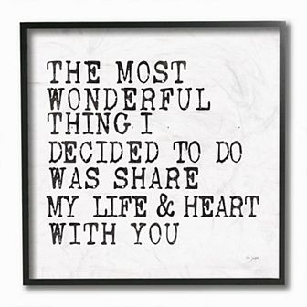Stupell Home Decor Wonderful Thing to Share My Life Inspirational Love Quote Framed Wall Art
