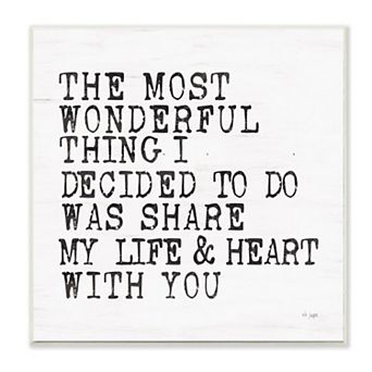 Stupell Home Decor Wonderful Thing to Share My Life Inspirational Love Quote Wall Art