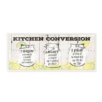 Stupell Home Decor Kitchen Summer Citrus Jar Liquids Conversion Chart Wall Art