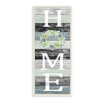 Stupell Home Decor Succulent Wreath Welcome Home Sign Green Black Wall Art