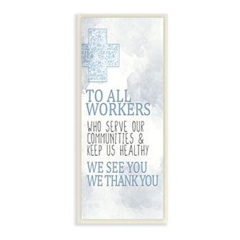 Stupell Home Decor Health Care Worker Gratitude Community Heroes Text Wall Art