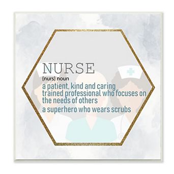 Stupell Home Decor Nurse Professional Definition Health Care Superhero Sentiment White Framed Wall Art
