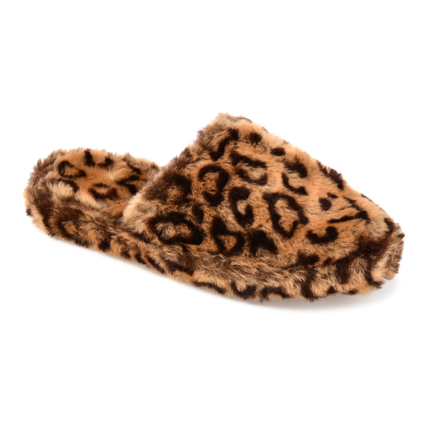 cozy ii leopard print genuine shearling trim slipper