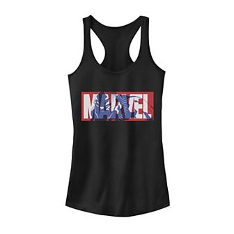 Juniors' Marvel Classic Logo Black Panther Fill Graphic Tank Top