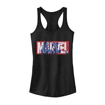 Juniors' Marvel Classic Logo Black Panther Fill Graphic Tank Top