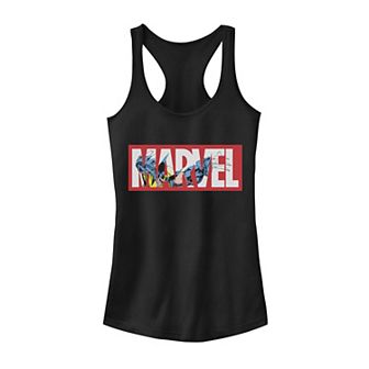 Juniors' Marvel X-Men Wolverine Logo Fill Graphic Tank Top