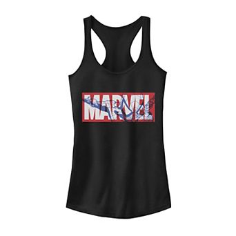 Juniors' Marvel Classic Logo Spider-Man Fill Graphic Tank Top