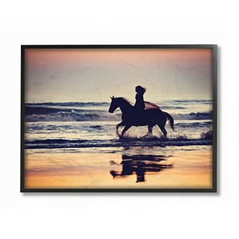 Stupell Home Decor Sunset Beach Horseback Rider Wall Art