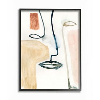 Stupell Home Decor Abstract Block Face Impression Wall Art - Black Frame