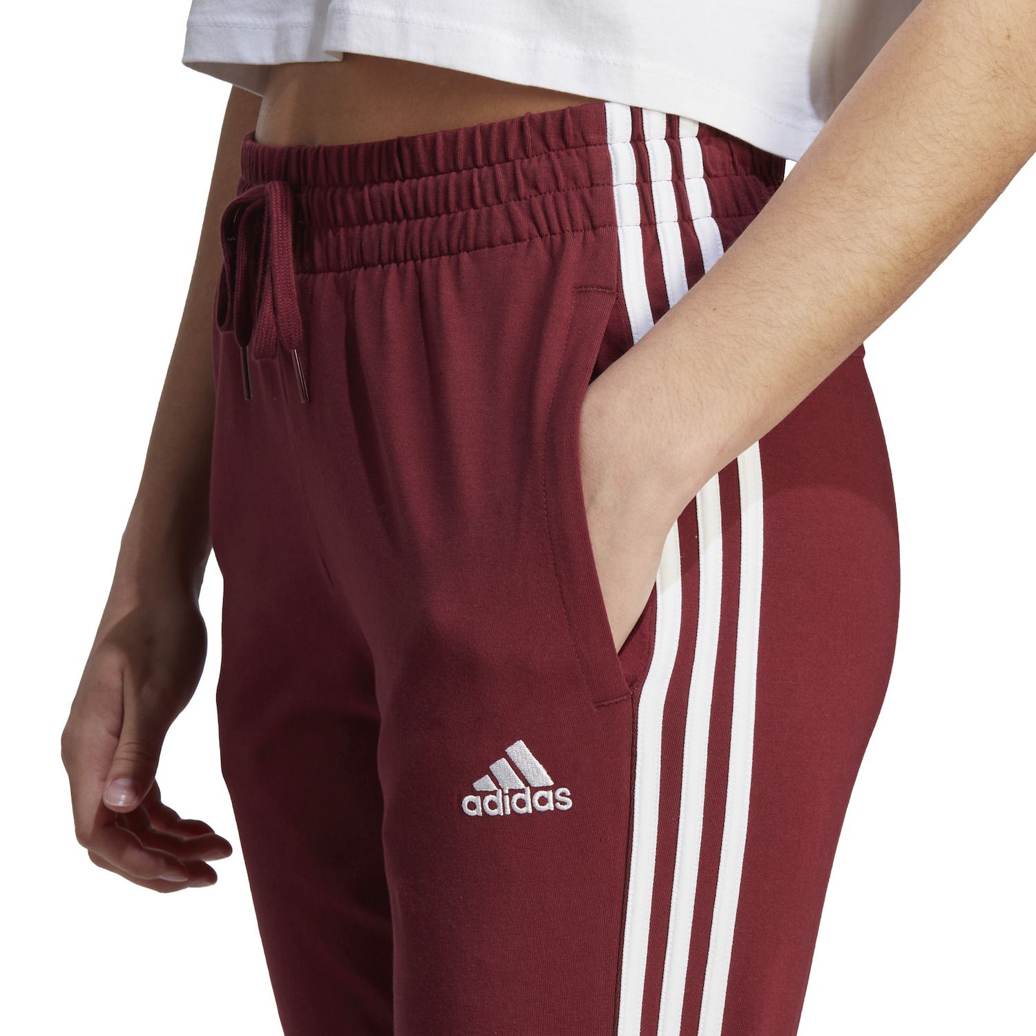 Women's Adidas Essential 3-Stripe Single Jersey Pants