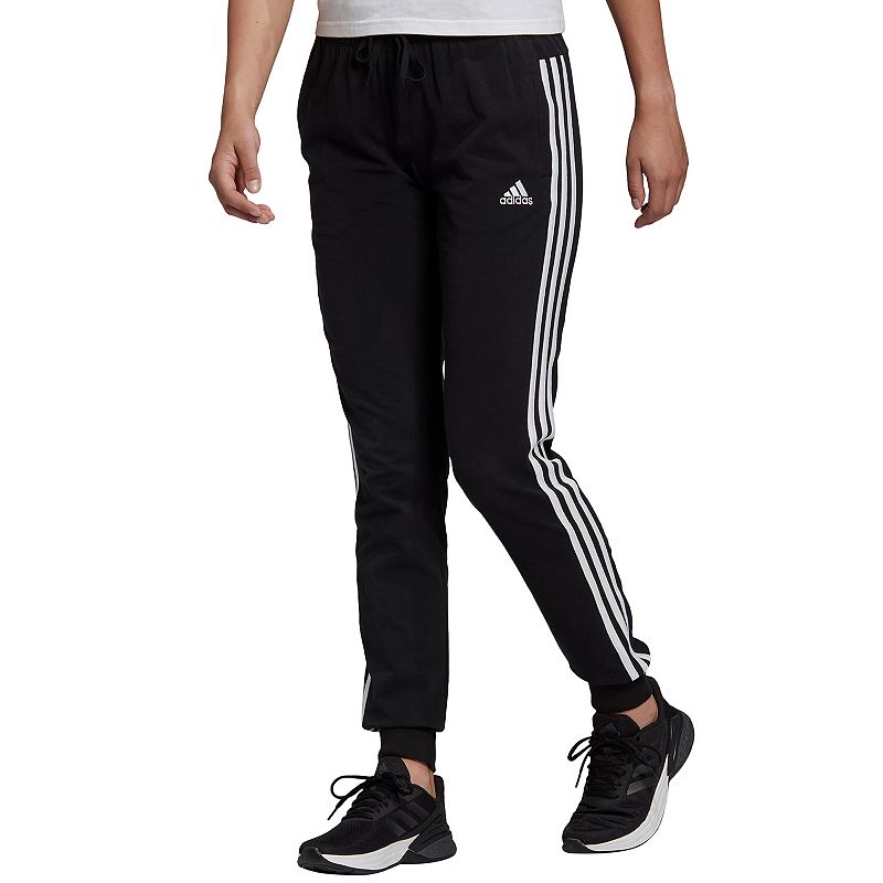 Womens adidas 3-Stripe Fitted Jogger Pants, Size: XS, Black