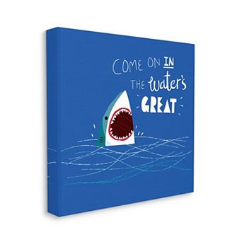 Stupell Home Decor The Waters Great Shark Swimming Canvas Wall Art