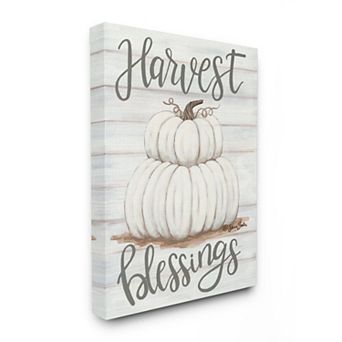Stupell Home Decor Harvest Blessing Pumpkins Canvas Wall Art