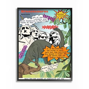 Stupell Home Decor Brontosaurus Facts Framed Wall Art