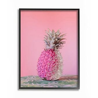 Stupell Home Decor Glam Glitter Pineapple Framed Wall Art