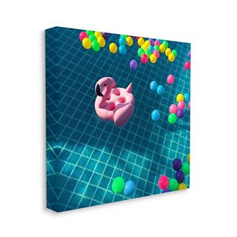 Stupell Home Decor Poolside Flamingo Canvas Wall Art