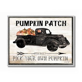 Stupell Home Decor Pumpkin Patch Farm Framed Wall Art
