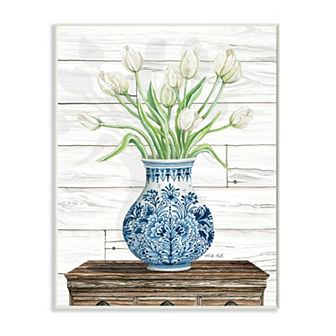 Stupell Home Decor Tulip Bouquet White Plaque Wall Art