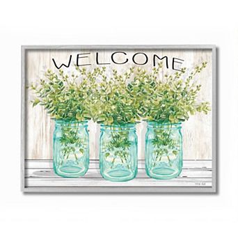 Stupell Home Decor Country Welcome White Framed Wall Art