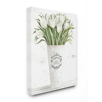 Stupell Home Decor White Tulip Bouquet Canvas Wall Art