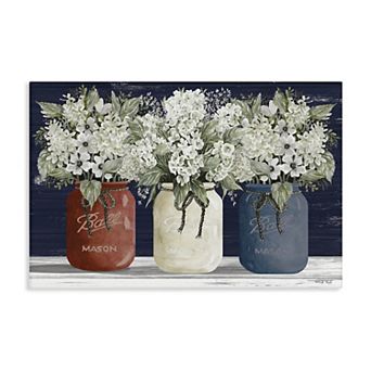 Stupell Home Decor Americana Floral Canvas Wall Art