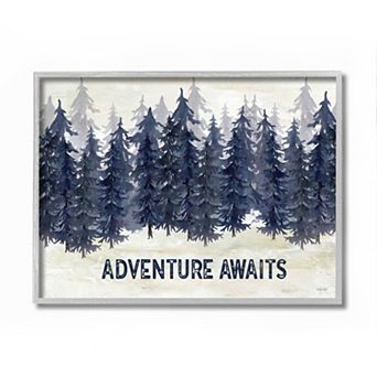 Stupell Home Decor Adventure Awaits White Framed Wall Art