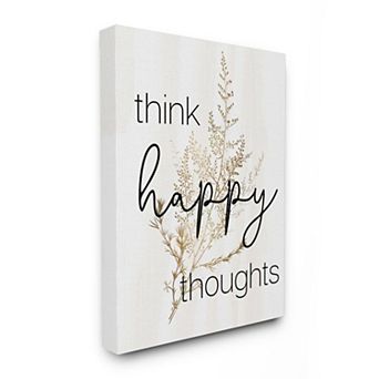Stupell Home Decor Think Happy Thoughts Canvas Wall Art