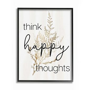Stupell Home Decor Think Happy Thoughts Framed Wall Art