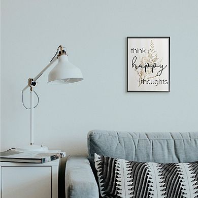 Stupell Home Decor Think Happy Thoughts Framed Wall Art