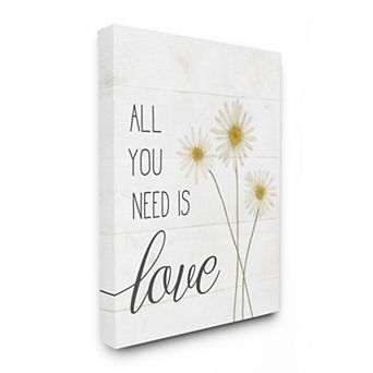Stupell Home Decor All You Need Is Love Canvas Wall Art - 16" x 20"