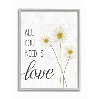 Stupell Home Decor All You Need Is Love Floral Framed Wall Art