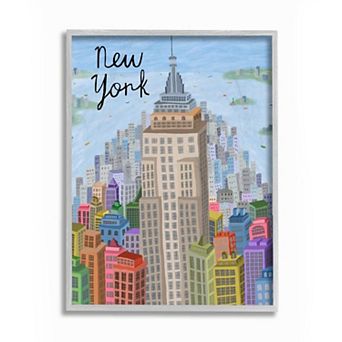 Stupell Home Decor Colorful New York City Framed Wall Art