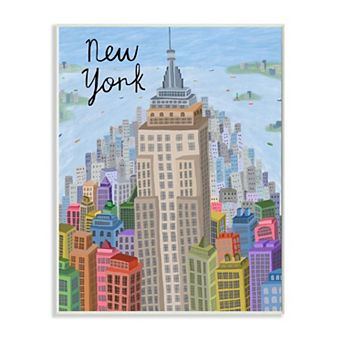 Stupell Home Decor Colorful New York Plaque Wall Art