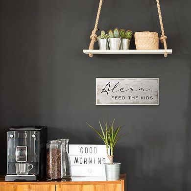 Stupell Home Decor Alexa Feed the Kids Plaque Wall Art