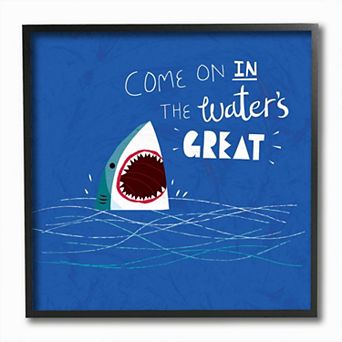 Stupell Home Decor Shark Water's Great Framed Wall Art