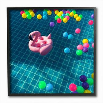 Stupell Home Decor Poolside Flamingo Framed Wall Art