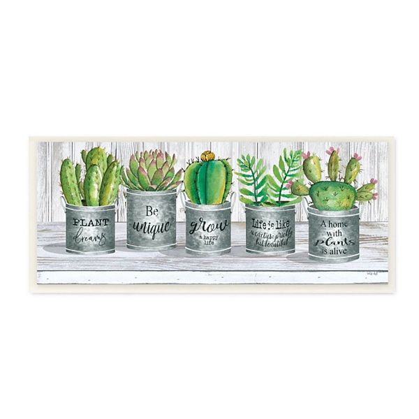 Stupell Home Decor Succulent Cactus Plant Plaque Wall Art - Cactus Home Decor