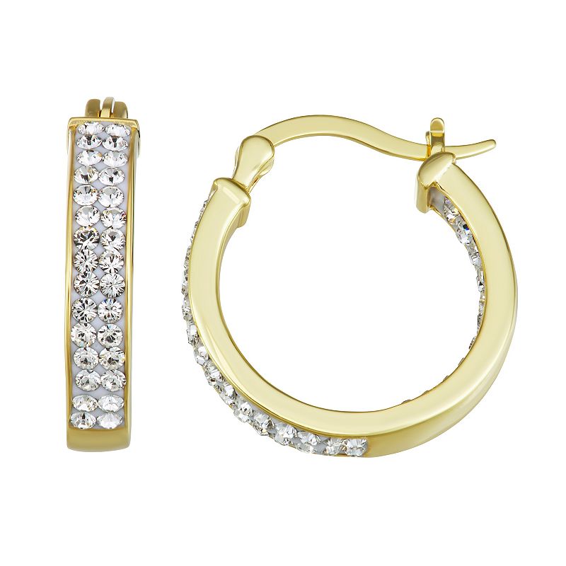 Forever Radiant 14k Gold Over Silver Crystal Inside-Out Hoop Earrings, Wome