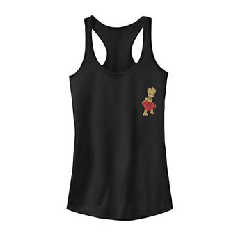 Juniors' Marvel Groot Heart Pocket Hit Tank Top