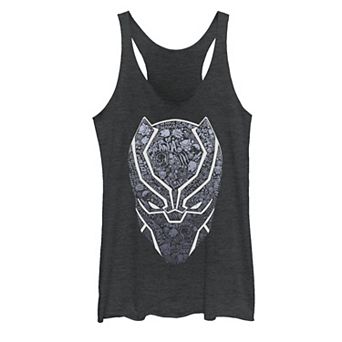 Juniors' Marvel Black Panther Mask Build Up Fill Tank Top