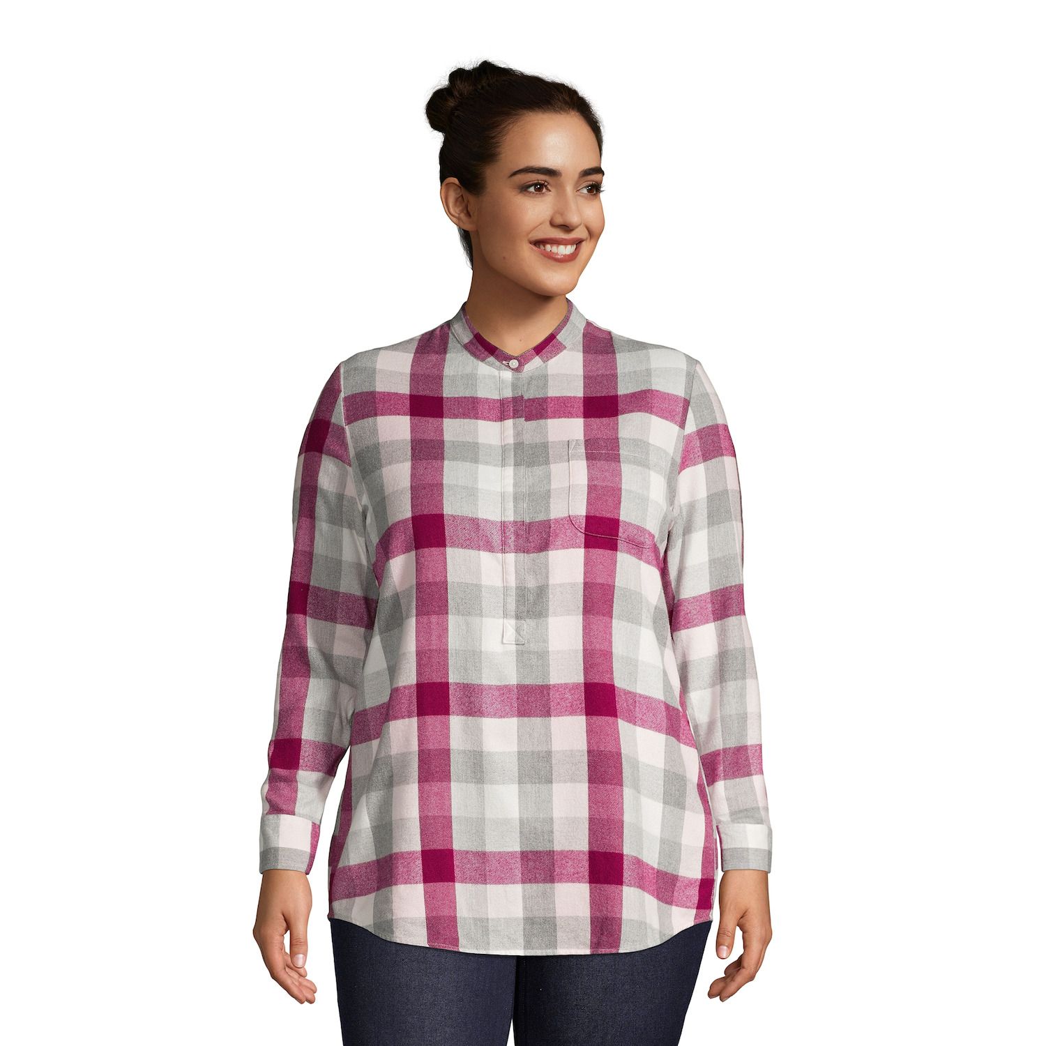 plus size plaid shirts & tops