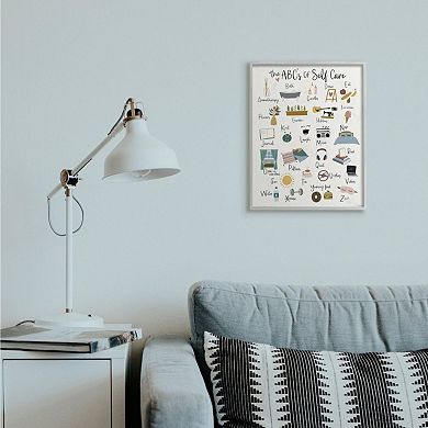 Stupell Home Decor ABCs of Self Care Adult Relaxation Alphabet Wall Art