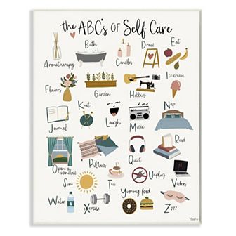 Stupell Home Decor ABCs of Self Care Wall Art - White Frame