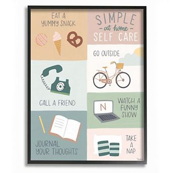 Stupell Home Decor Simple Home Self Care Advice Stay Positive Design Wall Art