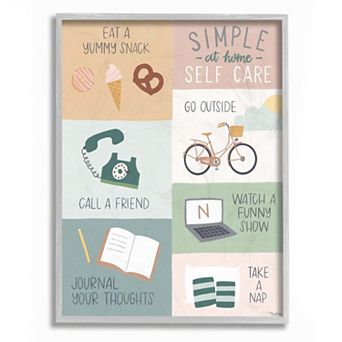 Stupell Home Decor Simple Home Self Care Advice Stay Positive Design Wall Art