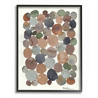 Stupell Home Decor Earth Tone Organic Circles Abstract Cobblestone Design Wall Art