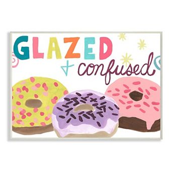 Stupell Home Decor Glazed and Confused Fun Donut Food Parody Wall Art
