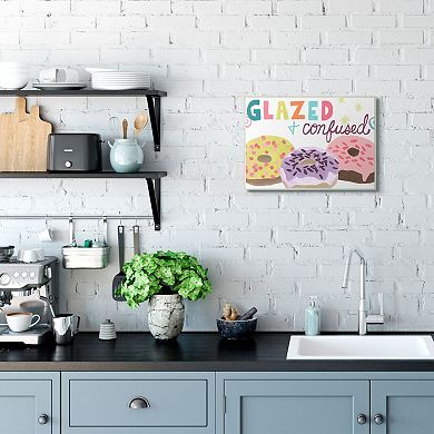 Stupell Home Decor Glazed and Confused Fun Donut Food Parody Wall Art